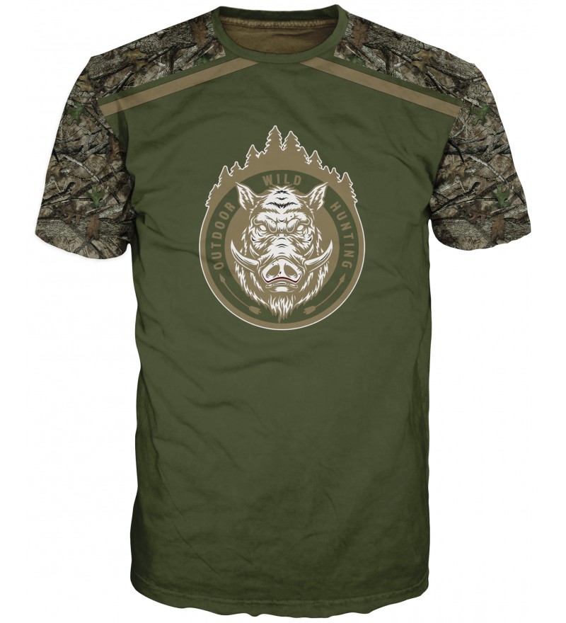 Teниска Wild Boar Hunting Green #6672